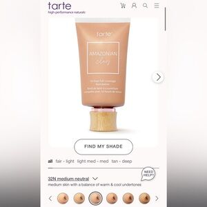 *NEW* Tarte Amazonian clay 16-hour full coverage foundation, shade 32N